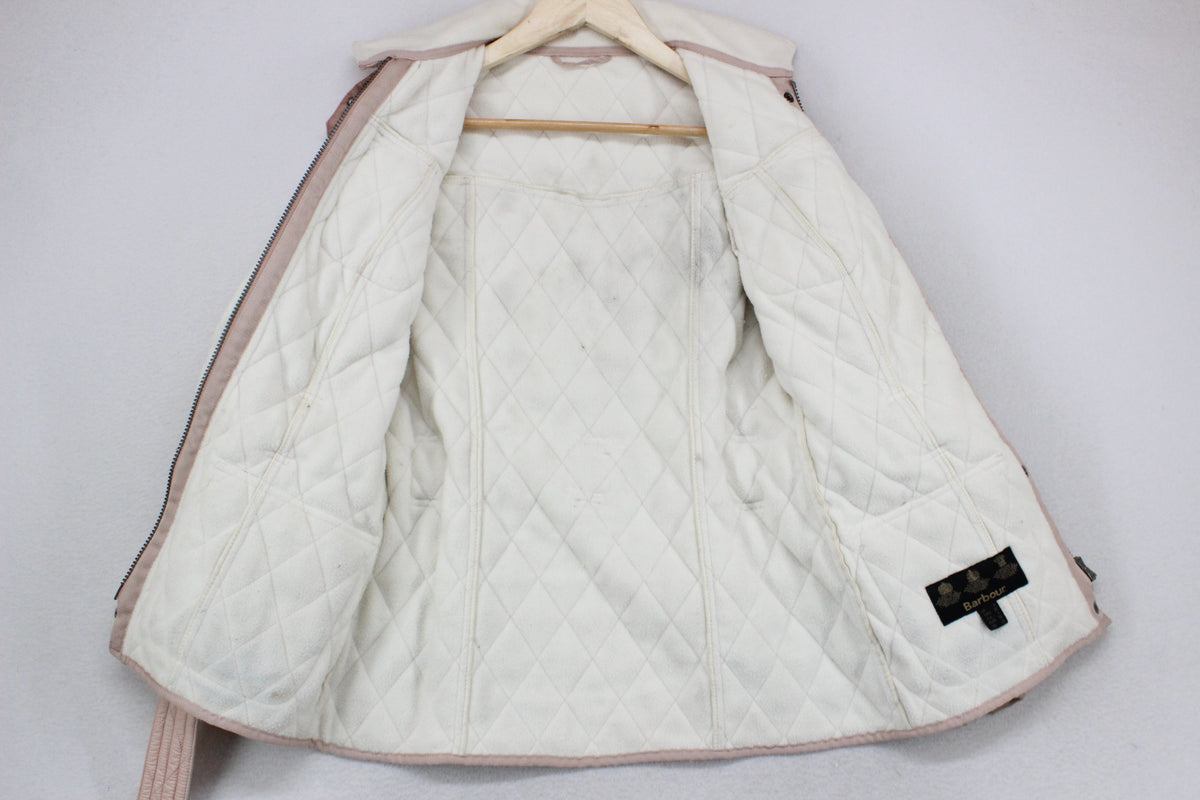 Womens Quilted Jacket Belted Full Zip