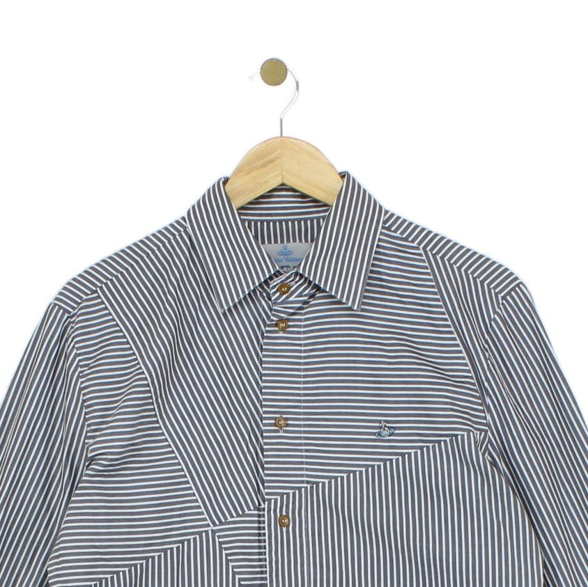 Mens Striped Shirt Button Up Cotton