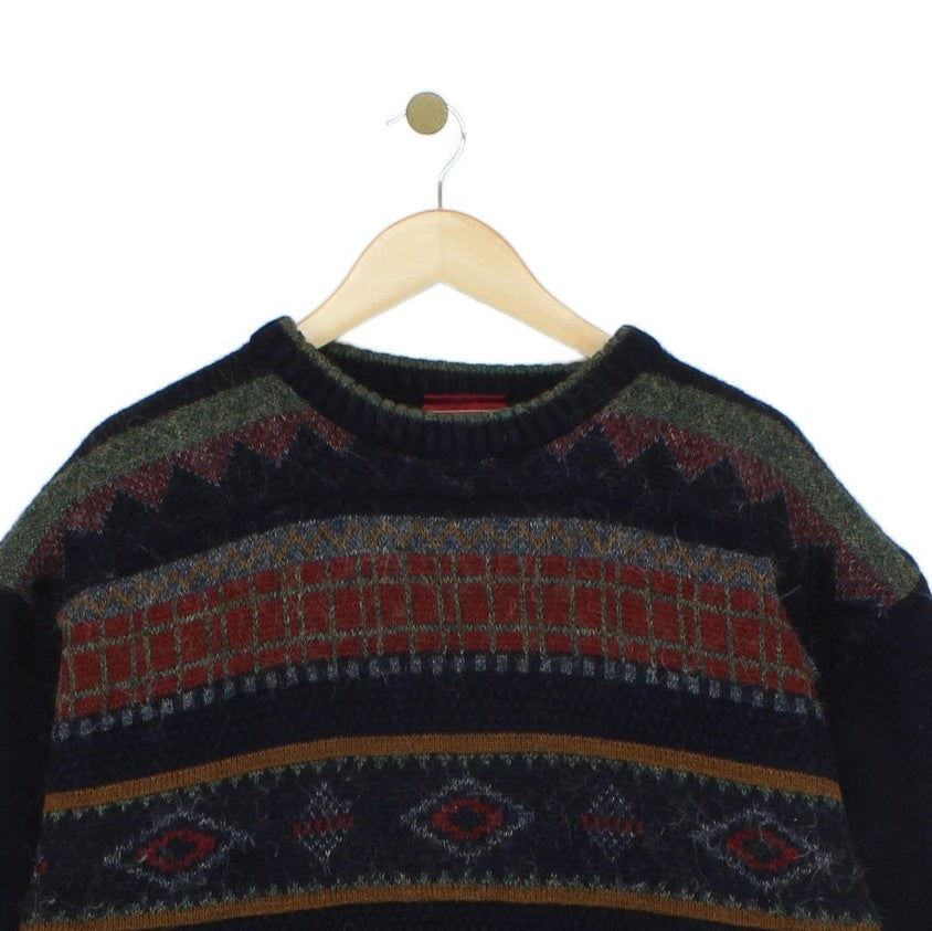 Mens Alpaca Jumper Knit Patterned Wool