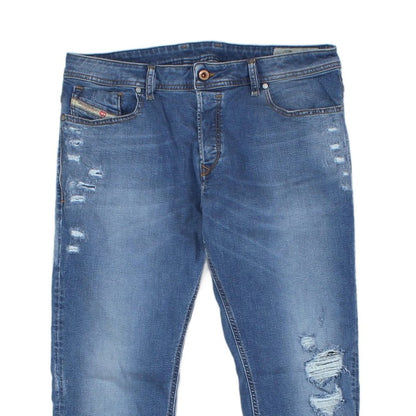 Mens Sleenker Jeans Slim Skinny Distressed Stretch
