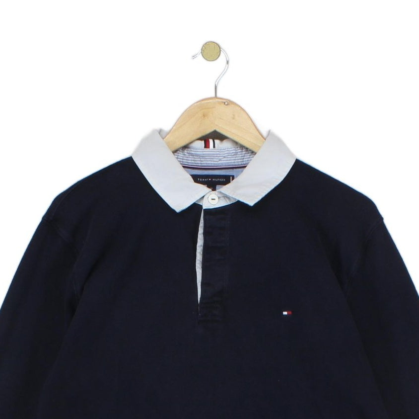 Mens Rugby Polo Shirt Classic Long Sleeve