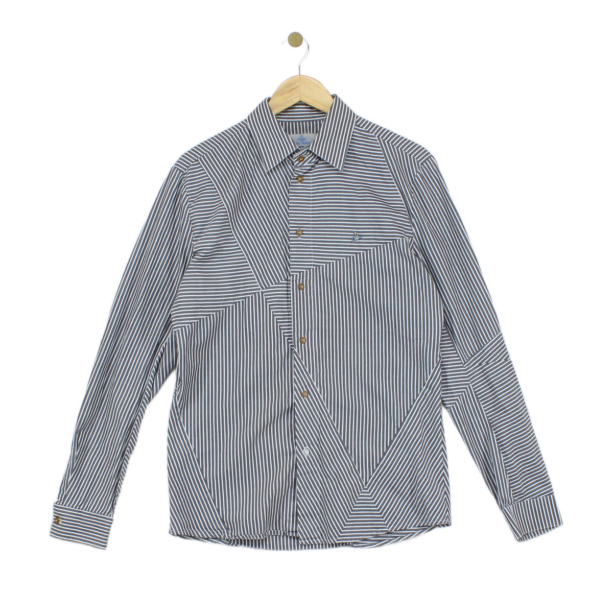 Mens Striped Shirt Button Up Cotton