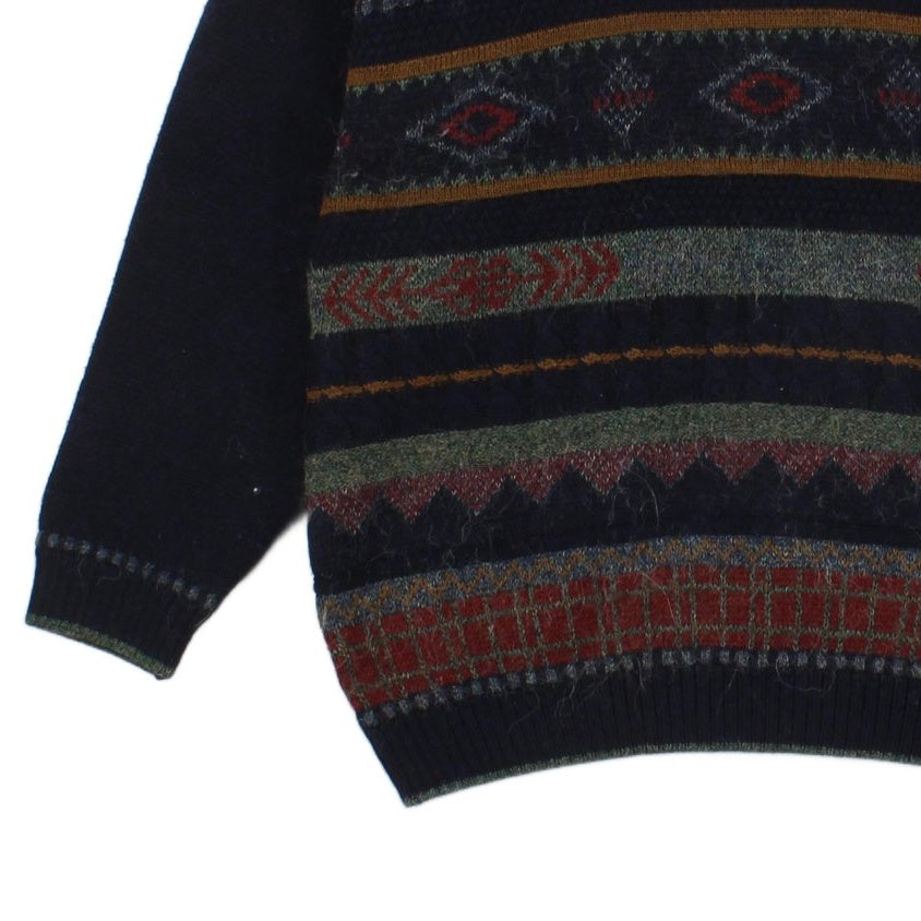 Mens Alpaca Jumper Knit Patterned Wool