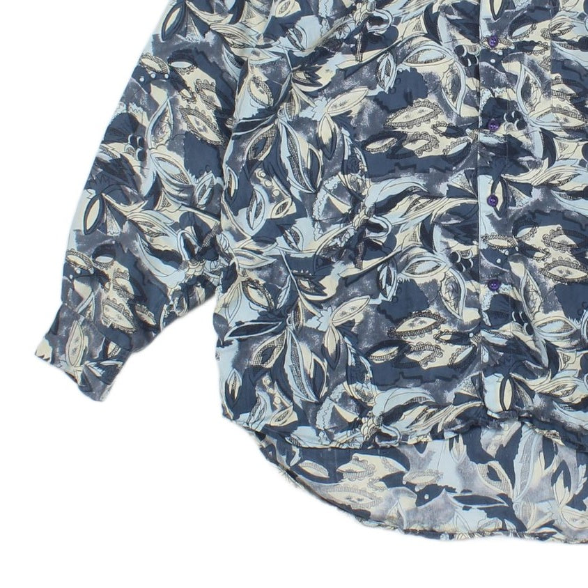 Mens Silk Floral Shirt Long Sleeve