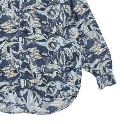 Mens Silk Floral Shirt Long Sleeve