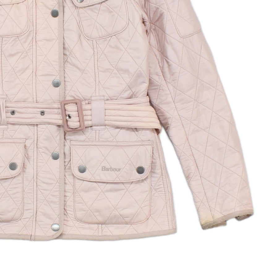 Womens Quilted Jacket Belted Full Zip