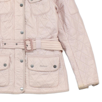 Womens Quilted Jacket Belted Full Zip
