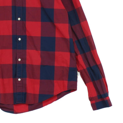 Mens Plaid Shirt Slim Fit Button Up Long Sleeve