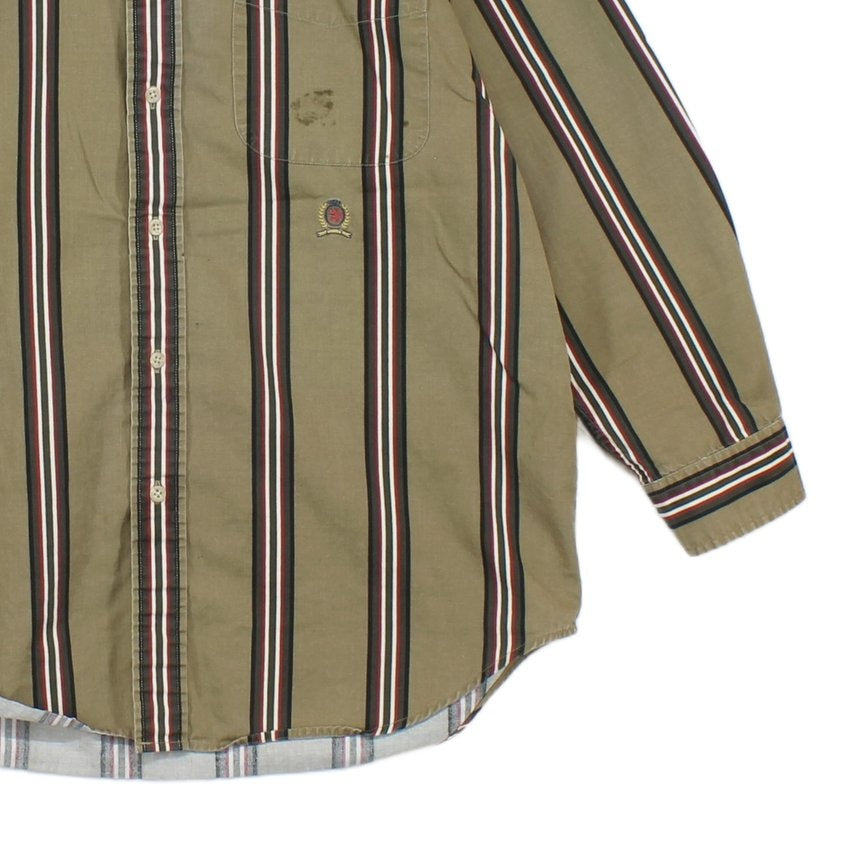 Mens Striped Shirt Button Up Long Sleeve