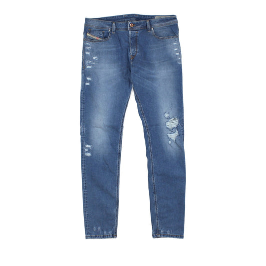 Mens Sleenker Jeans Slim Skinny Distressed Stretch