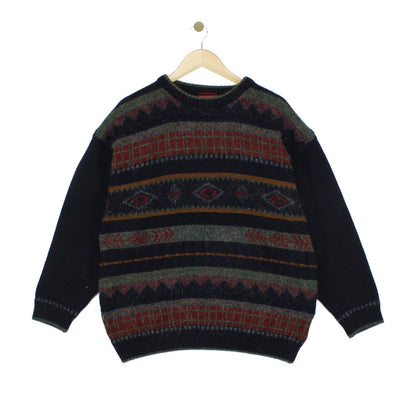 Mens Alpaca Jumper Knit Patterned Wool