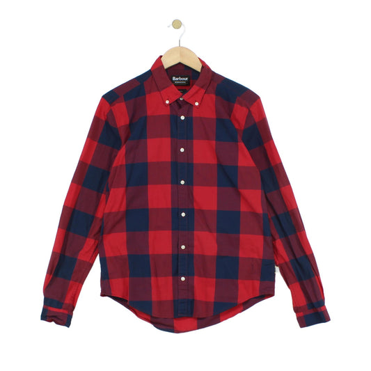Mens Plaid Shirt Slim Fit Button Up Long Sleeve