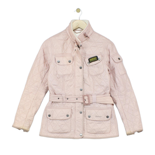 Womens Quilted Jacket Belted Full Zip