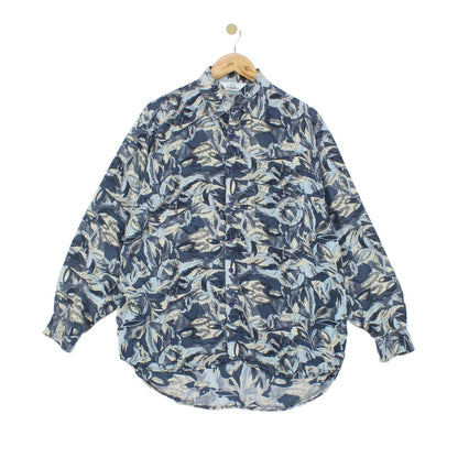 Mens Silk Floral Shirt Long Sleeve