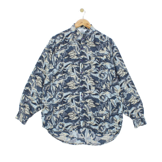 Mens Silk Floral Shirt Long Sleeve