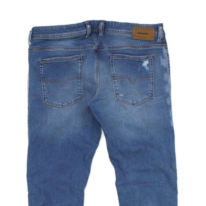 Mens Sleenker Jeans Slim Skinny Distressed Stretch