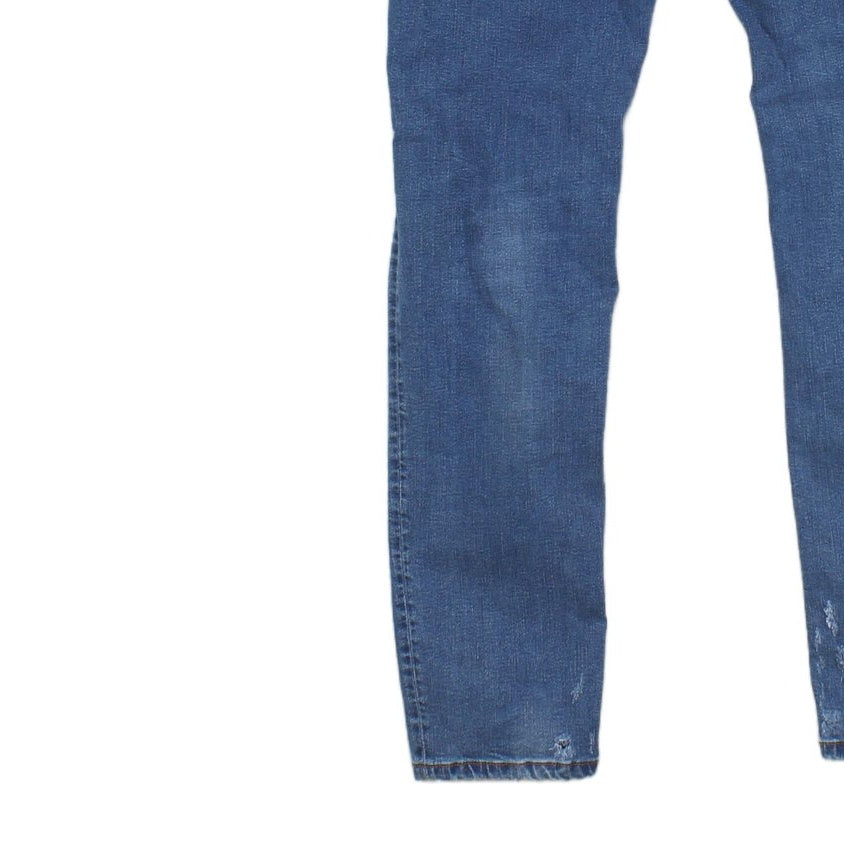 Mens Sleenker Jeans Slim Skinny Distressed Stretch