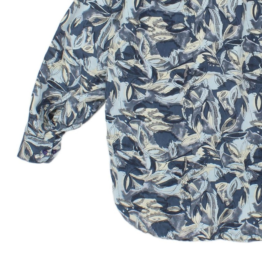 Mens Silk Floral Shirt Long Sleeve