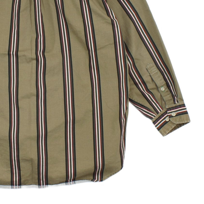 Mens Striped Shirt Button Up Long Sleeve