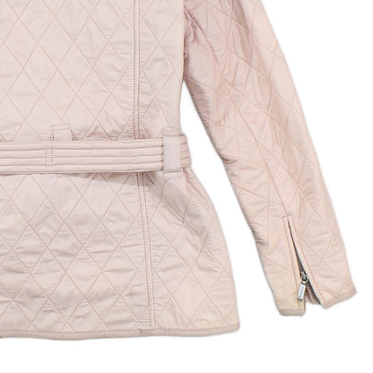 Womens Quilted Jacket Belted Full Zip