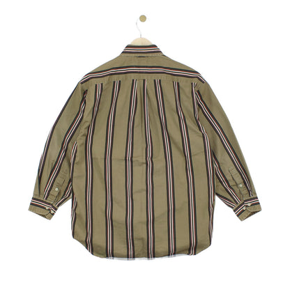 Mens Striped Shirt Button Up Long Sleeve