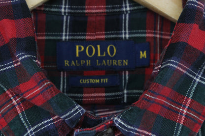 Mens Plaid Shirt Custom Fit Button Up Long Sleeve