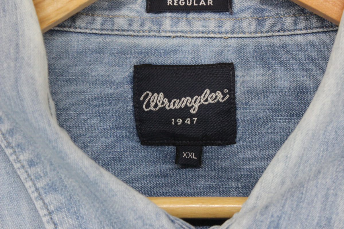 Mens Denim Shirt Western Snap