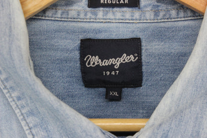 Mens Denim Shirt Western Snap