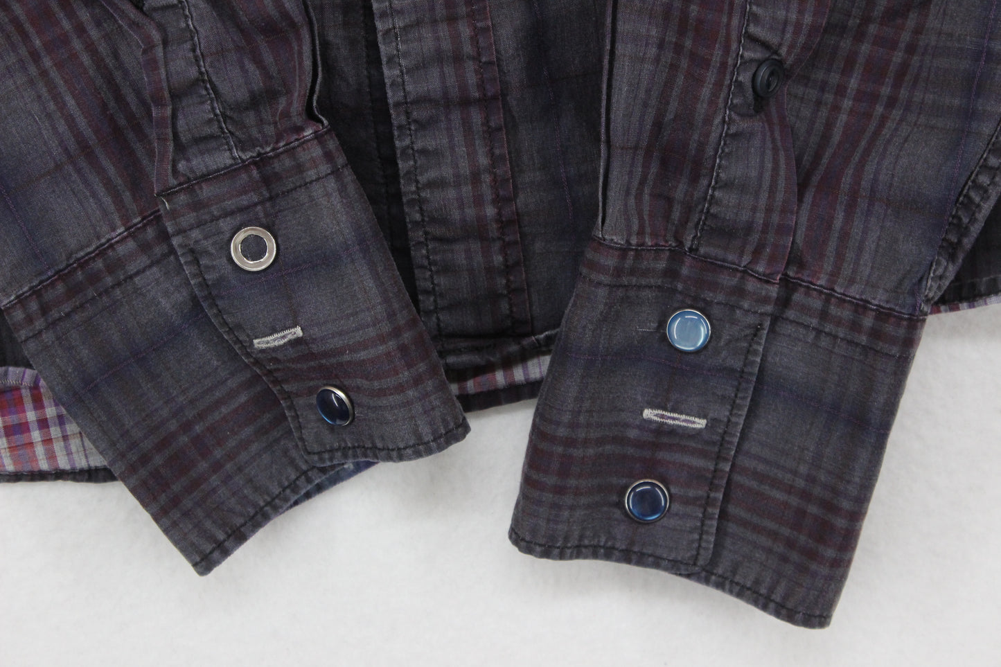 Mens Plaid Shirt Long Sleeve Snap