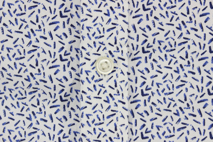 Mens Patterned Shirt Stretch Slim Fit Long Sleeve