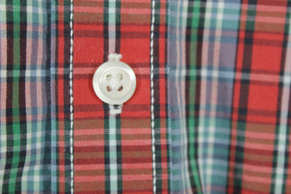 Mens Plaid Shirt Button Up Casual Short Sleeve