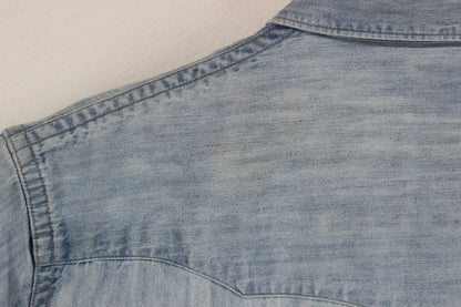 Mens Denim Shirt Western Snap