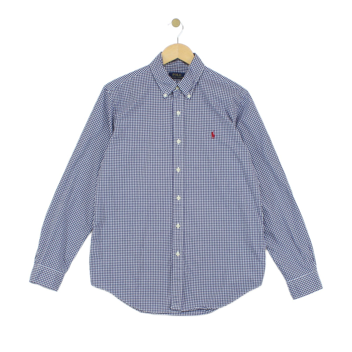 Mens Check Shirt Button Down Long Sleeve Cotton