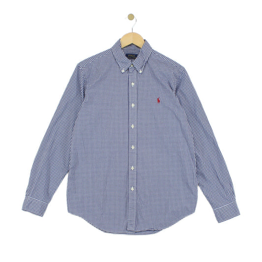 Mens Check Shirt Button Down Long Sleeve Cotton