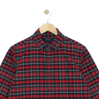 Mens Plaid Shirt Custom Fit Button Up Long Sleeve