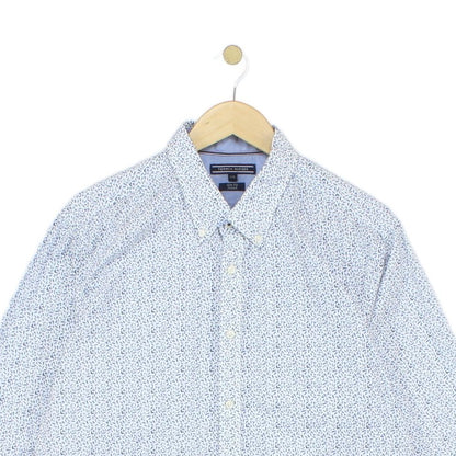 Mens Patterned Shirt Stretch Slim Fit Long Sleeve