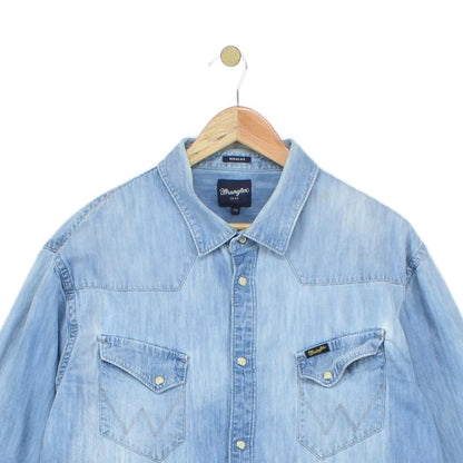 Mens Denim Shirt Western Snap