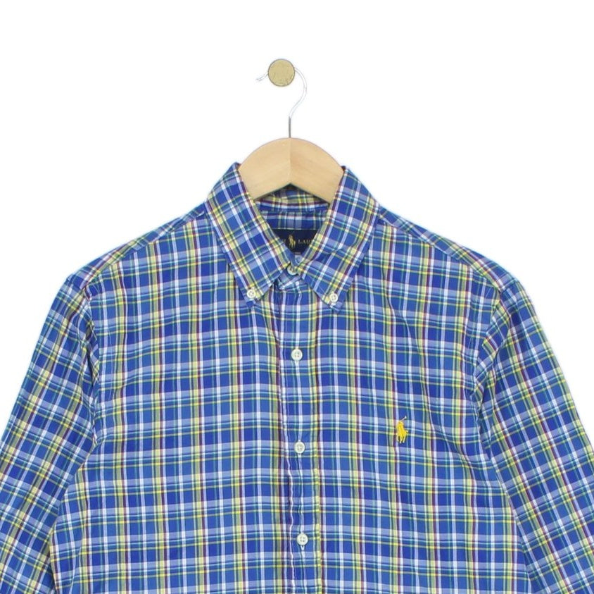Mens Plaid Shirt Button Up Check