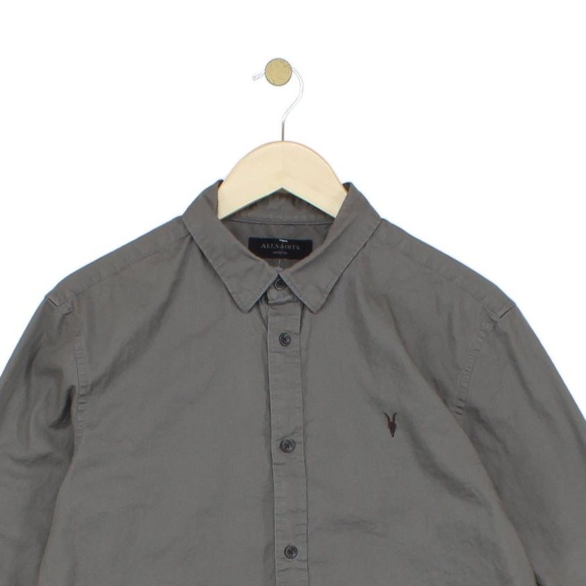 Mens Shirt Button Up Collared Short Sleeve