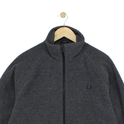 Mens Jacket Full Zip Embroidered Logo Wool Blend