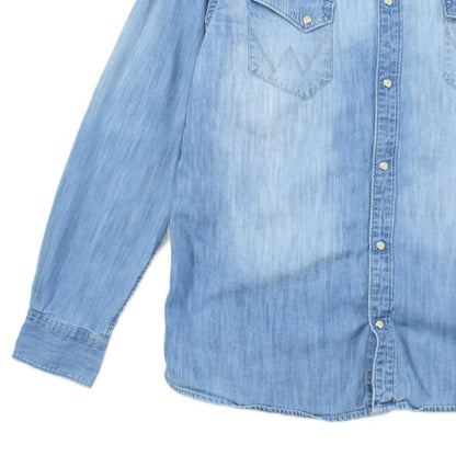 Mens Denim Shirt Western Snap