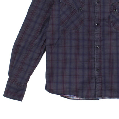 Mens Plaid Shirt Long Sleeve Snap