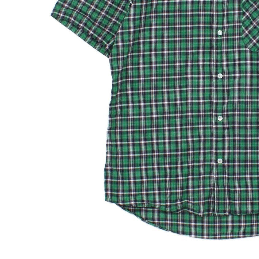 Mens Plaid Shirt Button Up Short Sleeve