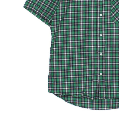 Mens Plaid Shirt Button Up Short Sleeve