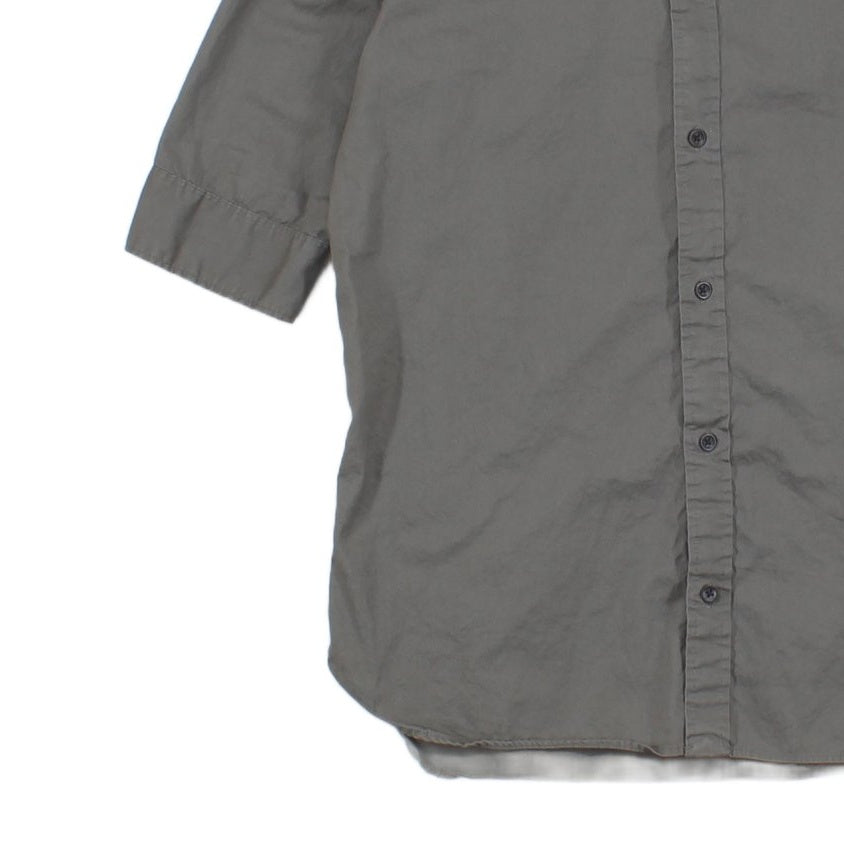 Mens Shirt Button Up Collared Short Sleeve