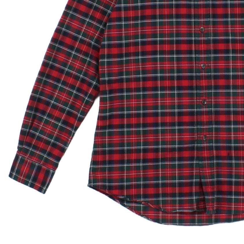 Mens Plaid Shirt Custom Fit Button Up Long Sleeve