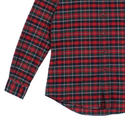 Mens Plaid Shirt Custom Fit Button Up Long Sleeve