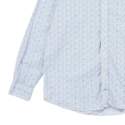 Mens Patterned Shirt Stretch Slim Fit Long Sleeve
