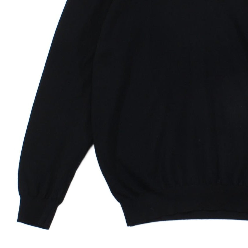 Mens V-Neck Jumper Ribbed Knit Long Sleeve