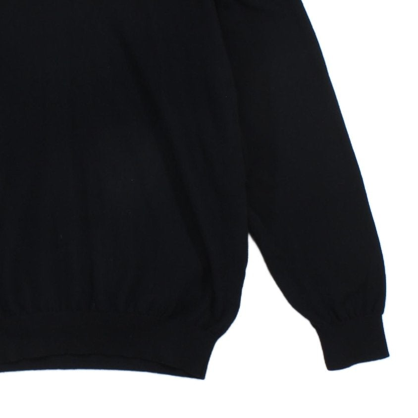 Mens V-Neck Jumper Ribbed Knit Long Sleeve